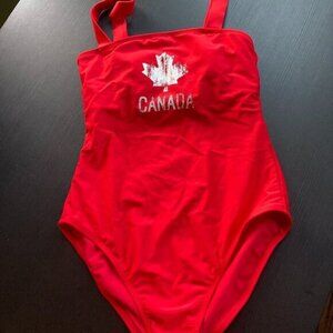 CANADA RED BATHING SUIT SIZE SMALL UNBRANDED